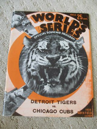 1935 World Series Program Detroit Tigers Vs Chicago Cubs Opie Reprint Rdo/1000