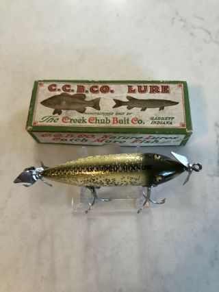 Vintage Creek Chub Injured Minnow Fishing Lure Wood Glass Eyes Gorgeous