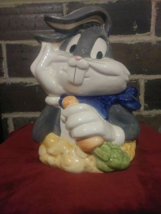Vintage 1993 Bugs Bunny Cookie Jar Carrot Looney Tunes Ceramic Warner Bro