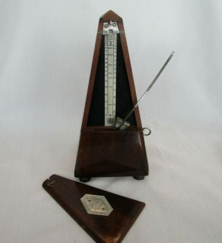 Vintage French Metronome Maelzel Paquet Wood 1815 - 1846 Key Wind