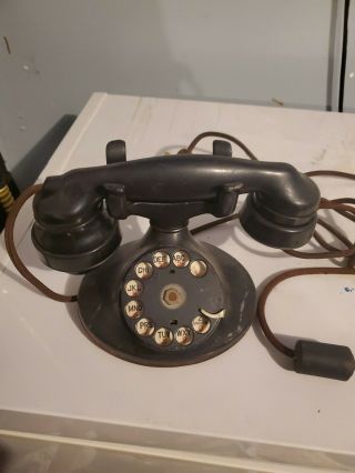 Vintage Brass Antique Style Rotary Dial Phone Old Fashioned Handset Telephone