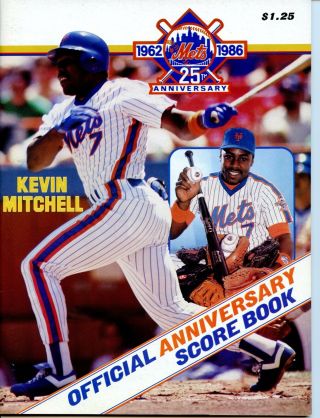 1986 York Mets Vs Houston Astros Nlcs Program Kevin Mitchell On Cover
