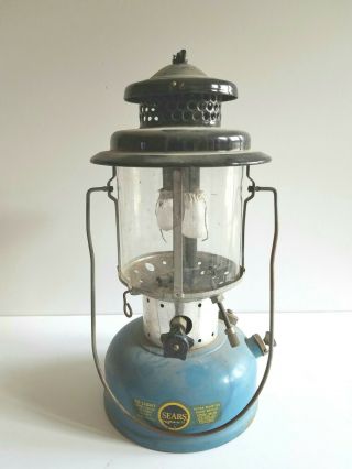 Vintage Sears Roebuck And Co.  Blue Lantern Double Mantle Model 4 - 66