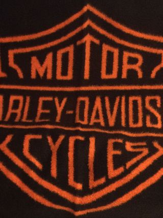 Awesome Reversible Official Licensed Harley - Davidson Fleece Blanket Made In USA 2