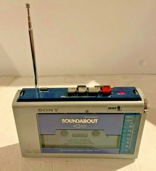 Vintage Sony Soundabout Am/fm Stereo Cassette - Corder Radio Model Wa - 33
