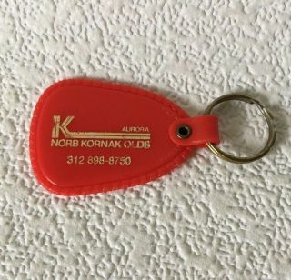 Vintage Dealer Keychain Norb Kornak Oldsmobile Key Fob Ring Aurora,  Illinois