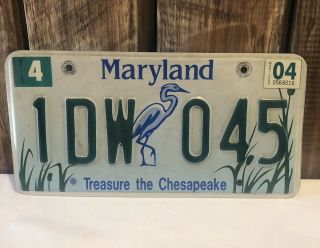Maryland License Plate Treasure The Chesapeake - 1dw 045 - Collectible