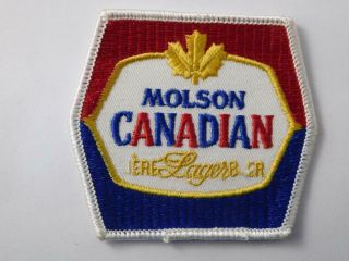 Molson Canadian Beer Lager Vintage Hat Patch Badge Canada Brewery Advertising
