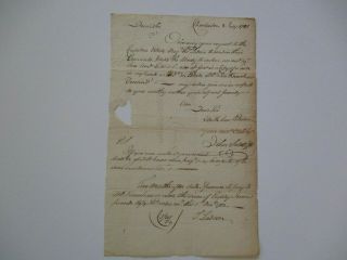 Antique American Document Signed Autograph 18th Century 1788 Charleston Historic