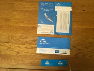 Klm.  Airline Ticket,  Wallet And Luggage Tag,  Flight Coupons Still Attached