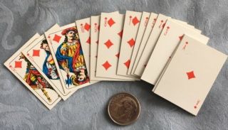 Vintage Deck Miniature Playing Cards SA Muller & Cie.  Schaffhouse,  Swiss 2