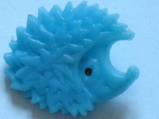 Hedgehog Old Russian Pin Badge Buttons Cartoon Hero Urchin Vintage Blue Plastic