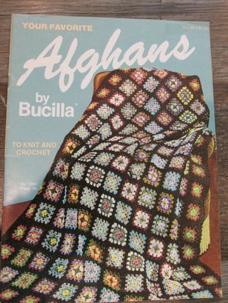Vintage Bucilla Crochet Knit Afghan Book Granny Square