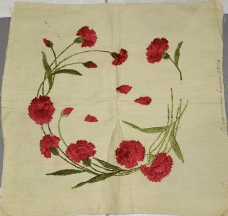 Vintage Embroidered Red Carnations Cushion/pillow Cover - Richardson’s Design