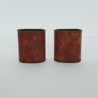 Vintage Backgammon Replacement Brown Dice Cups Shakers Green Felt J