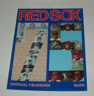 1975 Boston Red Sox Official Yearbook Mlb Baseball Yaz Tiant Griffin Lee Evans