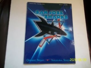 1991 San Jose Sharks Opening Night Program - Inaugural Season - Volume 1 1