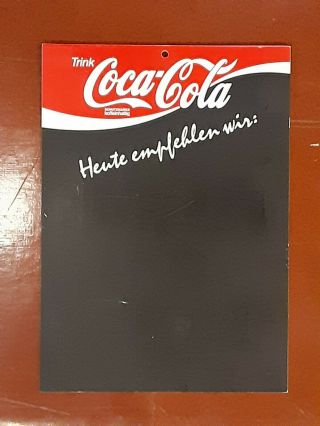 Vintage Coca Cola Coke Menu Board Sign Chalkboard Blackboard,  Germany 1970s