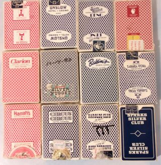 12 Decks Vintage Casino Playing Cards All Different Sahara Caesars Harolds