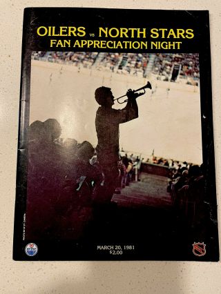1980 - 81 Nhl Edmonton Oilers Hockey Game Program Wayne Gretzky