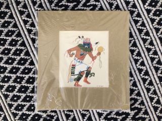 Silk Screen Print Harrison Begay Native American Kachina Dancer Vintage 242