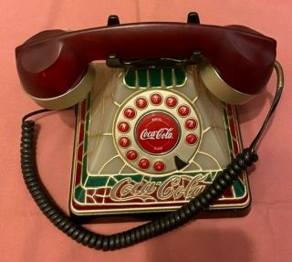 Coca Cola Vintage Stained Glass Phone Light Up And In