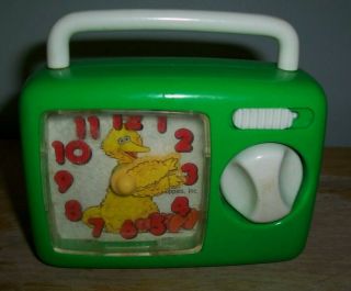 Rare Vintage Tyco Preschool Big Bird Muppets Inc.  Music Box Wind Up Radio -
