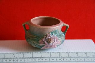 Roseville Pottery,  Vintage Art Deco Pink Water Lily Vase,  663 - 3 ",  1940 
