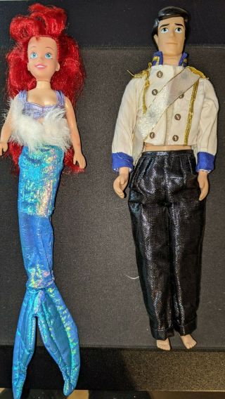 Vintage Ariel And Prince Eric Doll With Outfits
