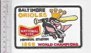 Beer Baseball Baltimore Orioles & National Beer 1966 Wold Champs Memorial Stadiu