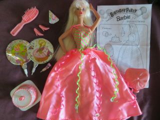Loose Vintage 1998 Mattel Birthday Party Barbie Doll Blow Up Ballons Nr