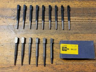 ANTIQUE Tools Nail Set Punches • VINTAGE Woodworking STANLEY Punch NOS ☆USA 2