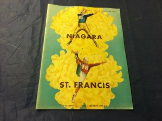 11/12/50 Niagara Vs.  St.  Francis Football Program Played At Niagara University