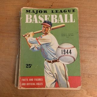 1944 Stan Musial Major League Baseball Facts Figures & Official Rules Vtg