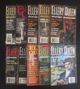 Set Of 10 Vintage Ellery Queen Mystery Magazines 1974 - 1997