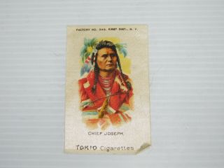 Vintage Tokio Cigarettes Chief Joseph (nez Perce) Tobacco Silk -.  1520