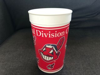 Vintage Cleveland Indians Plastic Drinking Cup Chief Wahoo 1996 Central Champs