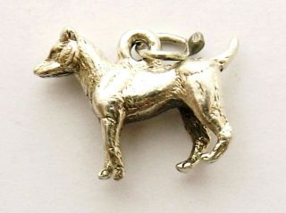 Dog Vintage Sterling Silver Charm Three Dimensional Solid Charm Large Dog Breed