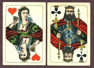 Antique Wust House Pattern Playing Cards,  Wust,  Germany,  C1890