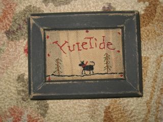 Primitive Tiny Sampler Yuletide & The Black Dog Early Quilt Folk Art