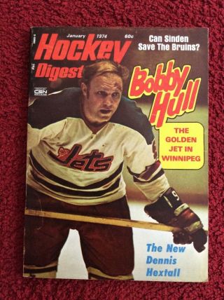 No Label Hockey Digest January 1974 Bobby Hull Boston Bruins