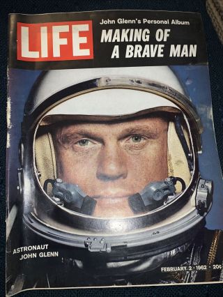 Vintage Life Magazines February 2,  1962 Making Of A Brave Man John Glenn Space