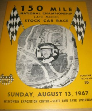 1967 Usac 150 Mile Stock Car Race Wisconsin State Fair Park