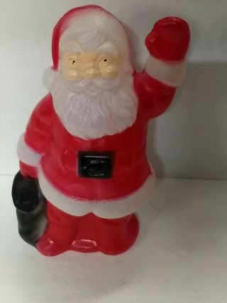 Vintage 13 " Tall Blow Mold Christmas Santa Claus Lighted But Missing Cord