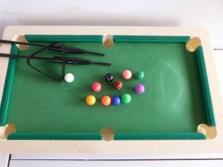Vintage Blue Box Snooker Pool Table Complete. 2