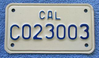 California Motorcycle,  Moped,  Scooter License Plate C023003