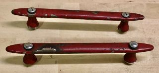 2 Antique Ford Model A Red Door Handle Grips 1928 1929 1930 1931 Automobile Pair