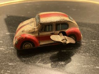 Vintage Japanese Japan Tin Litho Wind Up Volkswagen Vw Beetle Bug Car Vg L@@k
