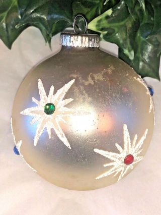 Vintage West Germany Post War Rhinestones Mercury Glass Stars Christmas Ornament
