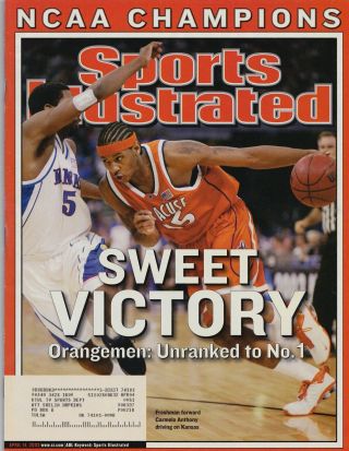 Carmelo Anthony Syracuse Orangemen Sports Illustrated April 14,  2003